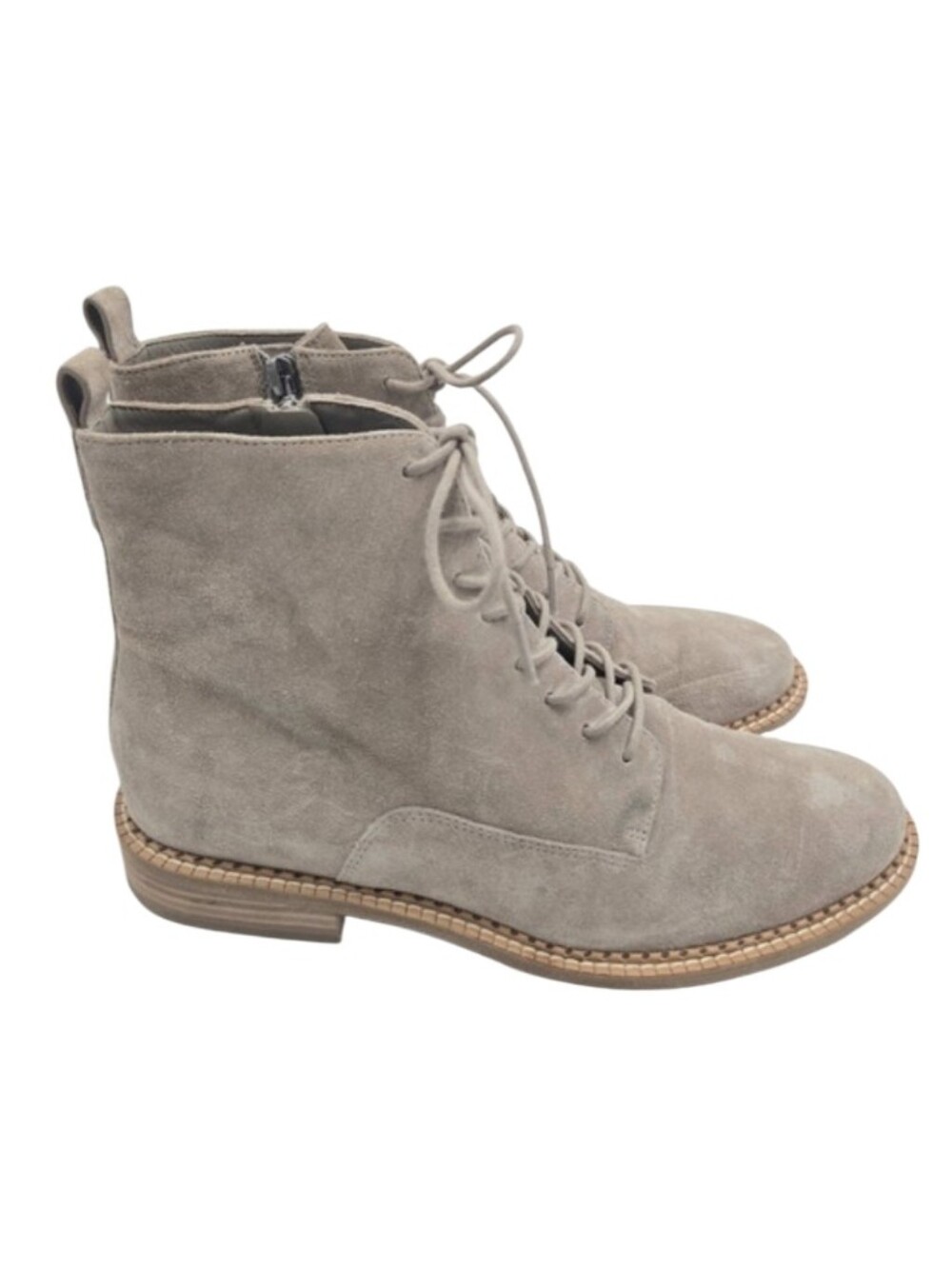Vince Cabria Combat Boots women's 9 Stone Beige Suede Lace Up Made in Italy